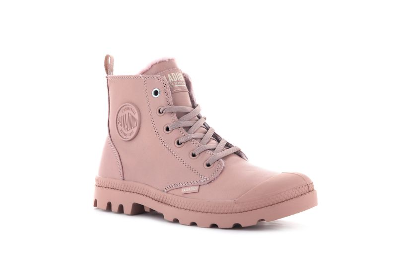 Palladium Pampa Hi Zip Leather S Women's High Tops Misty Rose | 190583-DTC