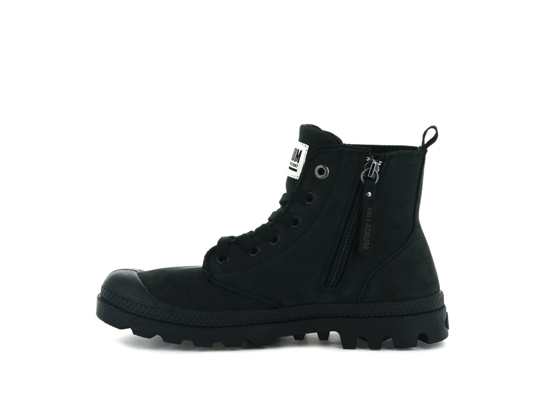 Palladium Pampa Hi Zip Nubuck Women's Boots Black | 278109-TJD