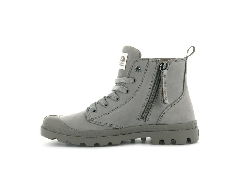 Palladium Pampa Hi Zip Nubuck Women's Boots Moonrock | 829751-LWP