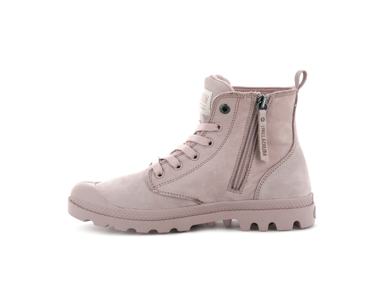 Palladium Pampa Hi Zip Nubuck Women's Boots Rose Smoke | 863427-LHJ