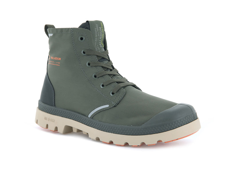 Palladium Pampa Lite+ Recycle Wp+ Kids' Boots Olive Night/Beluga | 736495-AUQ