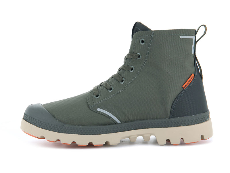 Palladium Pampa Lite+ Recycle Wp+ Kids' Boots Olive Night/Beluga | 736495-AUQ