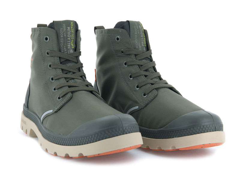 Palladium Pampa Lite+ Recycle Wp+ Kids' Boots Olive Night/Beluga | 736495-AUQ