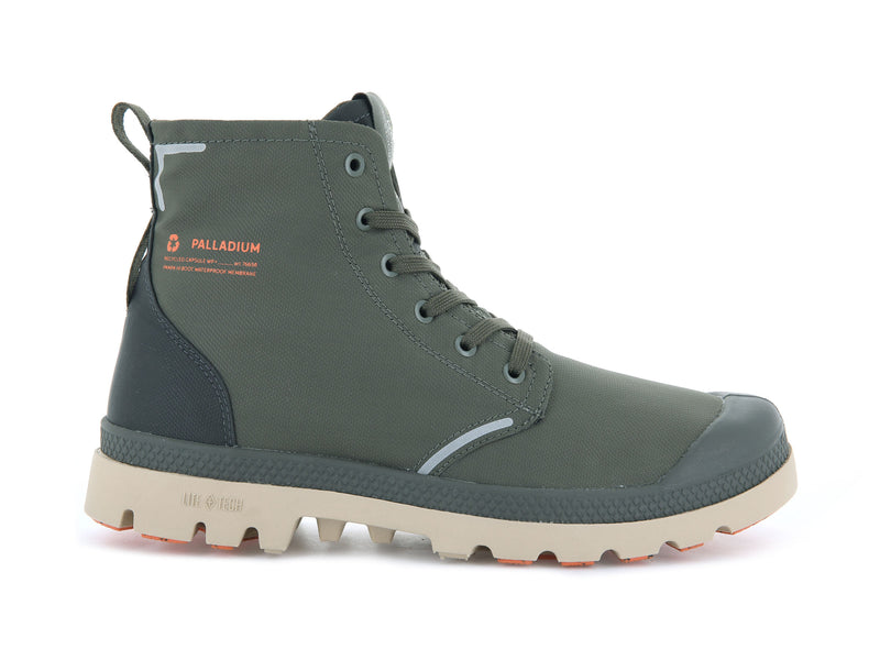 Palladium Pampa Lite+ Recycle Wp+ Kids\' Boots Olive Night/Beluga | 736495-AUQ