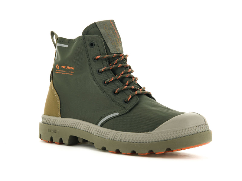 Palladium Pampa Lite+ Recycle Wp+ Kids' Boots Olive Night/Butternut | 802573-LFQ