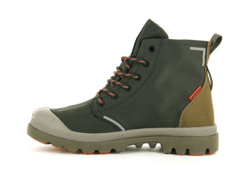 Palladium Pampa Lite+ Recycle Wp+ Kids' Boots Olive Night/Butternut | 802573-LFQ