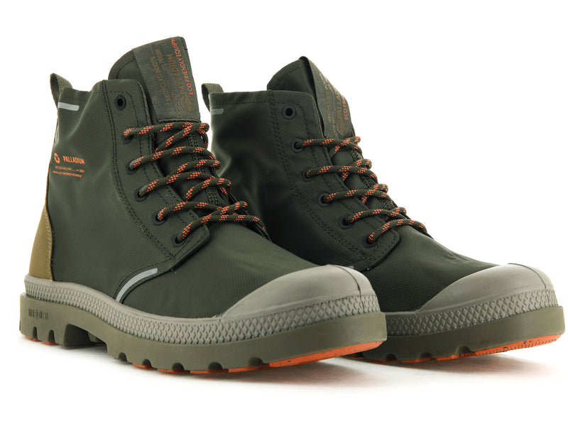 Palladium Pampa Lite+ Recycle Wp+ Kids' Boots Olive Night/Butternut | 802573-LFQ