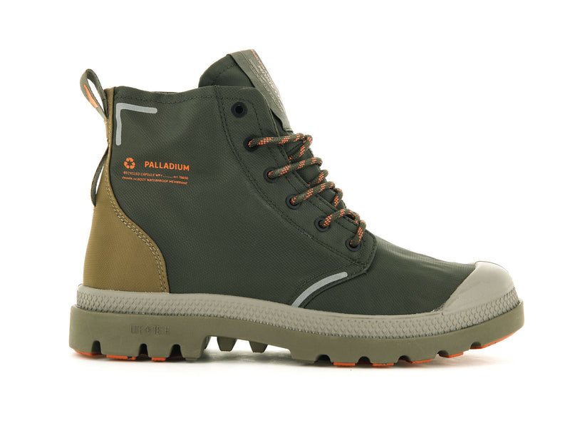 Palladium Pampa Lite+ Recycle Wp+ Kids\' Boots Olive Night/Butternut | 802573-LFQ