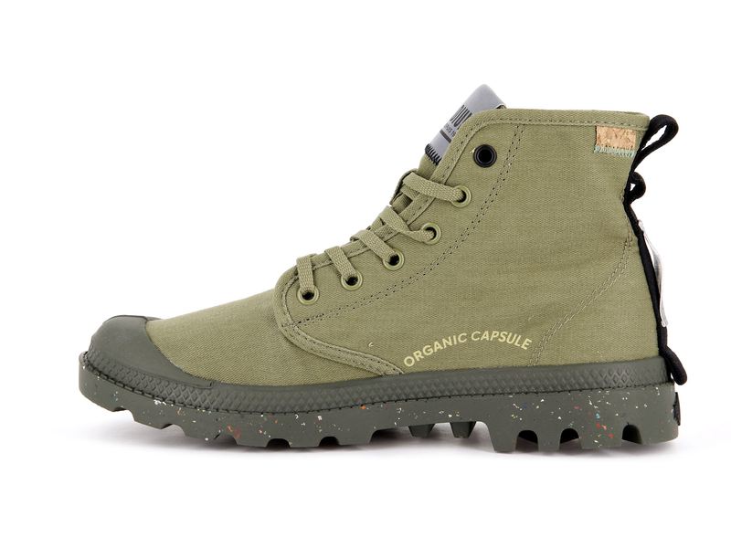 Palladium Pampa Organic Metro Men's Boots Aloe | 163095-HQG