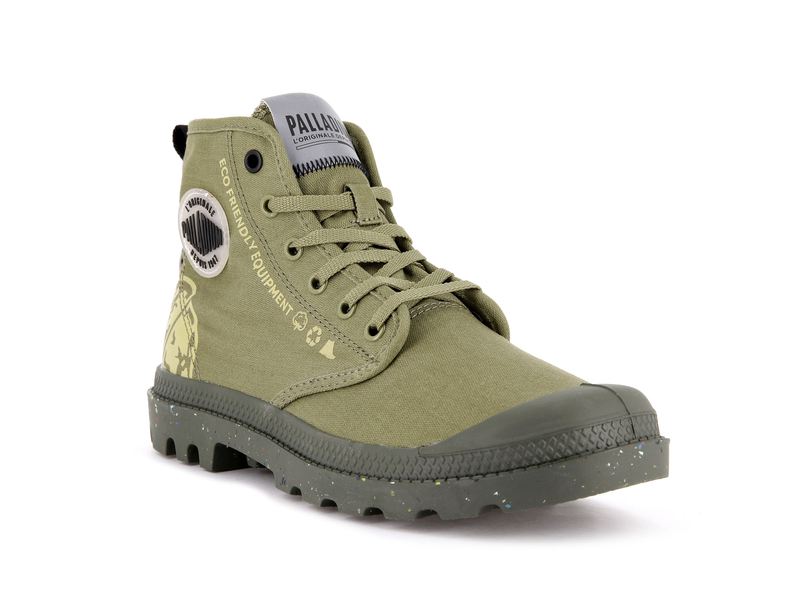 Palladium Pampa Organic Metro Women's Boots Aloe | 517098-EQB