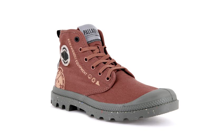 Palladium Pampa Organic Metro Women's High Tops Copper Brown | 380527-XWI