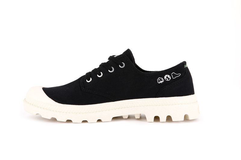 Palladium Pampa Oxford Organic Ii Kids' Low Tops Black | 305798-RQF