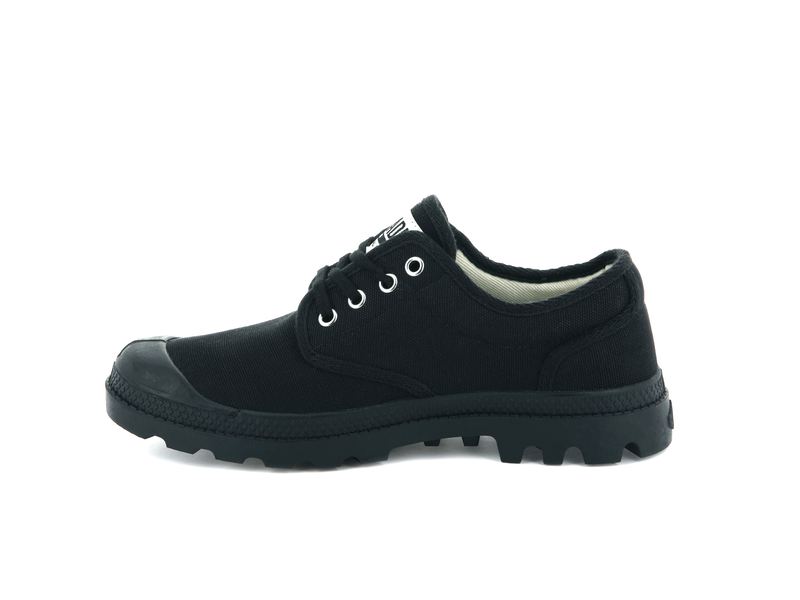 Palladium Pampa Oxford Originale Kids' Low Tops Black/Black | 295106-WBI