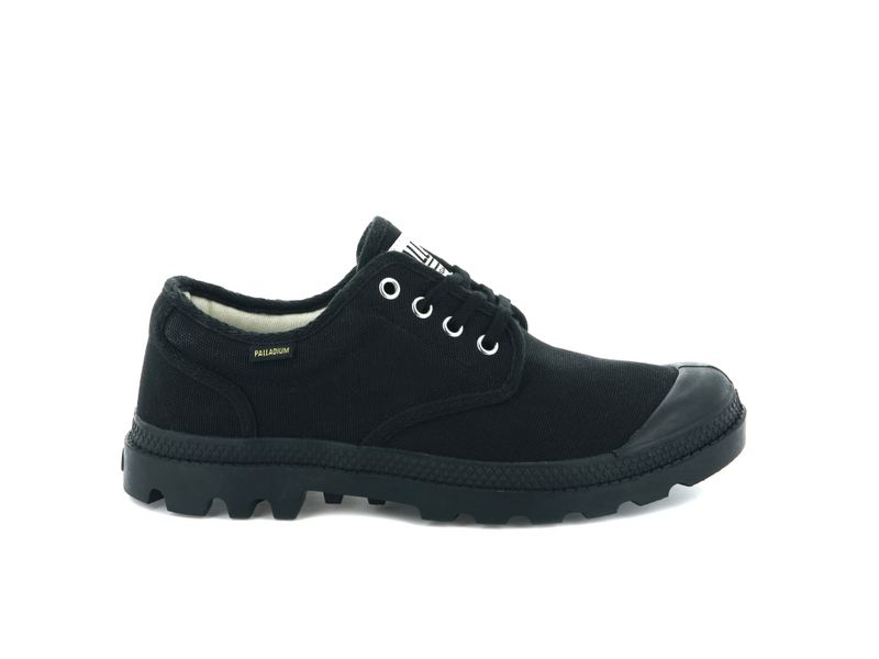 Palladium Pampa Oxford Originale Kids\' Low Tops Black/Black | 295106-WBI