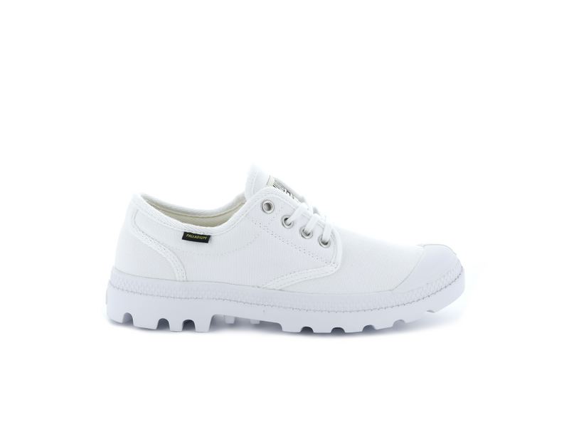 Palladium Pampa Oxford Originale Kids\' Low Tops White/White | 328947-CFY