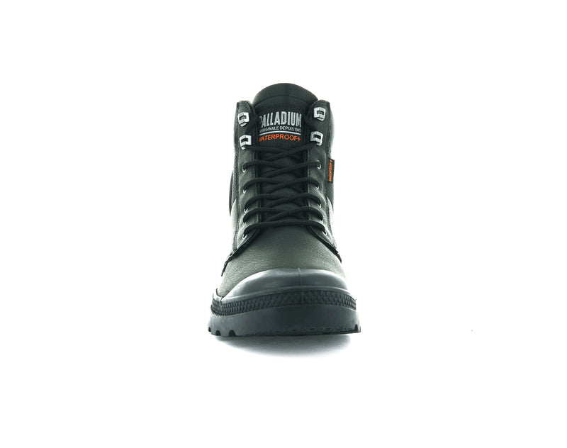 Palladium Pampa Shield Wp+ Lth Men's Boots Black/Black | 531904-IHQ