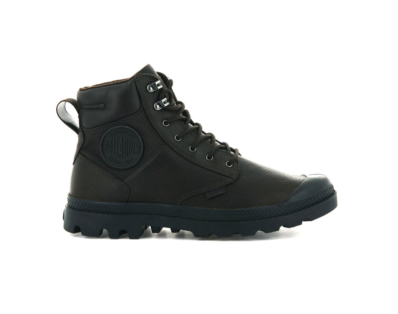 Palladium Pampa Shield Wp+ Lth Men\'s Boots Dark Brown | 781539-VIQ