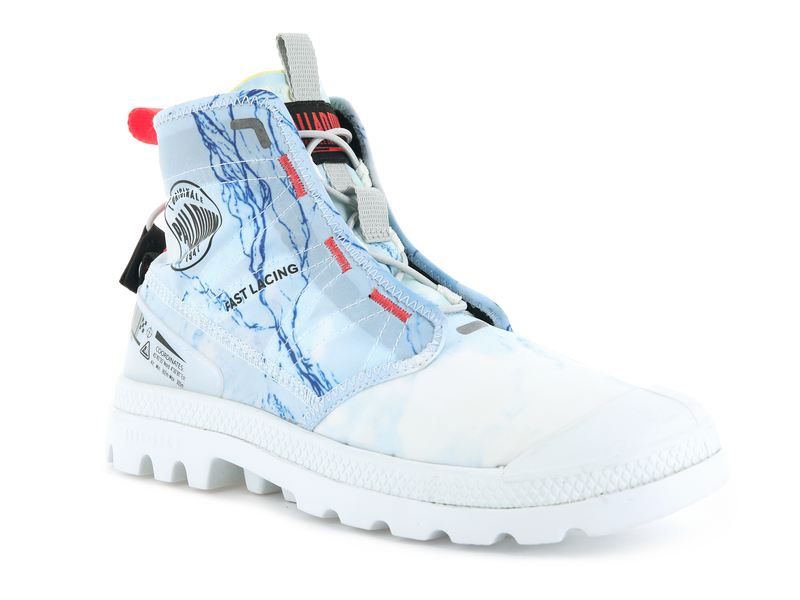 Palladium Pampa Travel Lite E Men's High Tops Glacier Print | 948510-JHF