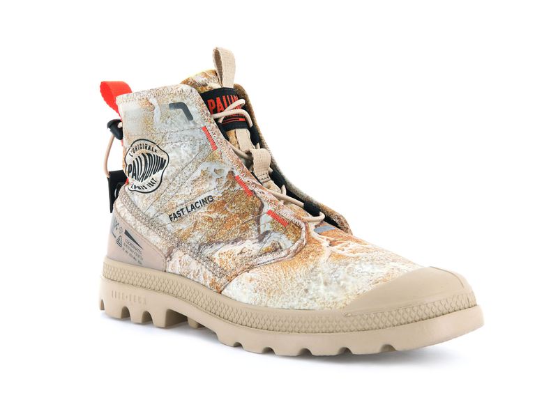 Palladium Pampa Travel Lite E Women's High Tops Desert Print | 742359-HCB