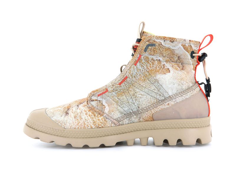 Palladium Pampa Travel Lite E Women's High Tops Desert Print | 742359-HCB