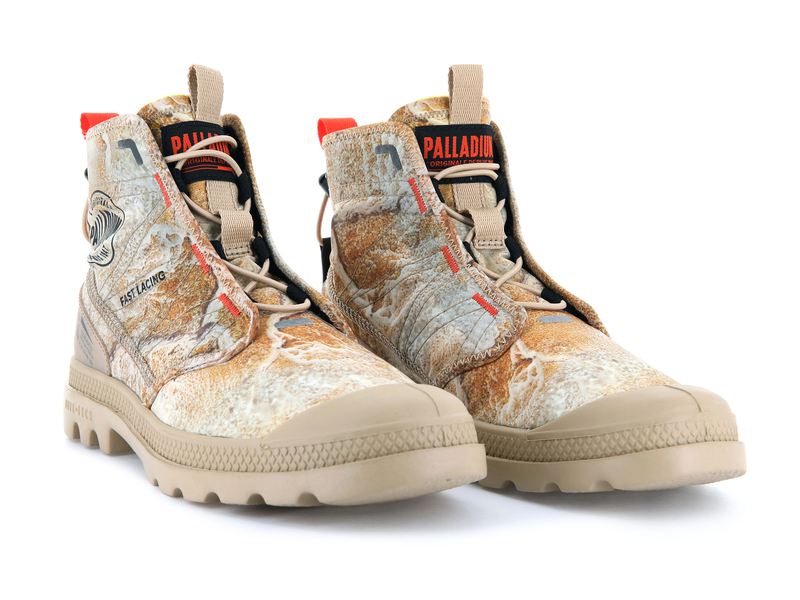 Palladium Pampa Travel Lite E Women's High Tops Desert Print | 742359-HCB