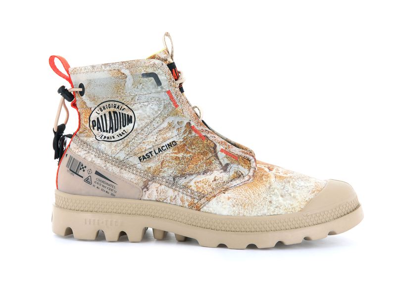 Palladium Pampa Travel Lite E Women\'s High Tops Desert Print | 742359-HCB