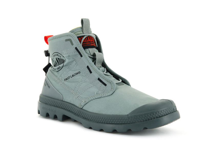 Palladium Pampa Travel Lite Kids' Boots Slate Gray | 154087-IKV