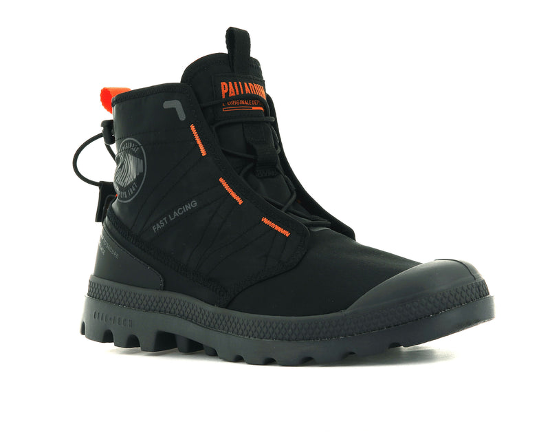 Palladium Pampa Travel Lite Men's Boots Black/Black | 981657-YNH