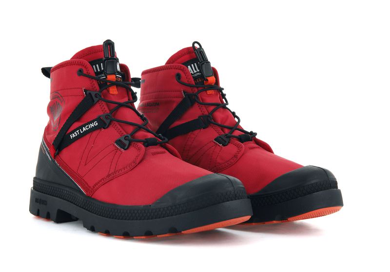 Palladium Pampa Travel Lite+ Waterproof Kids' Boots Red Salsa | 067941-CGI