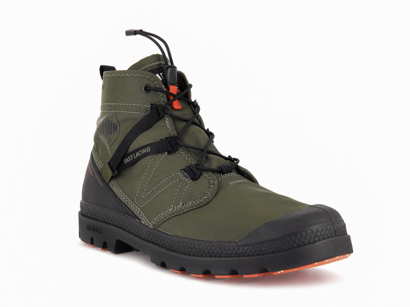 Palladium Pampa Travel Lite+ Waterproof Women's High Tops Olive Night | 546029-TSC