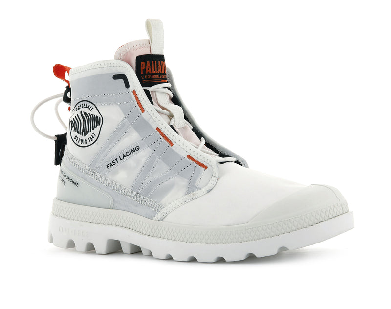 Palladium Pampa Travel Lite Women's High Tops Star White | 138572-HCF