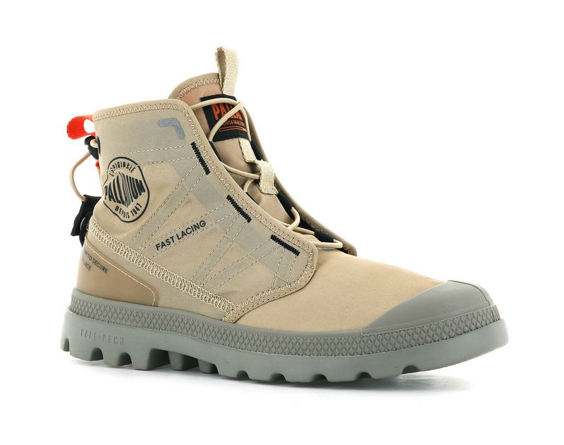 Palladium Pampa Travel Lite Women's High Tops Desert | 758302-OVB