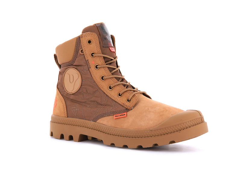 Palladium Pampa X Destiny Waterproof Men's Boots Dear Brown | 132048-YBJ