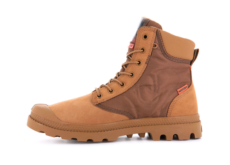 Palladium Pampa X Destiny Waterproof Men's Boots Dear Brown | 132048-YBJ