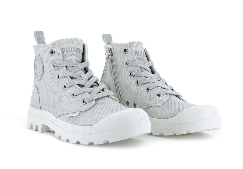 Palladium Pampa Zip Desertwash Women's High Tops Whisper Green | 091438-PUV