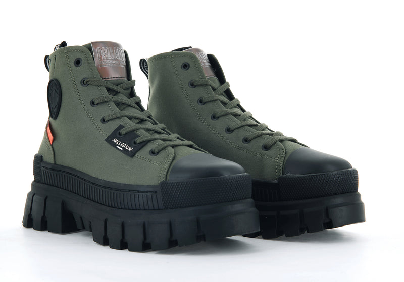 Palladium Revolt Hi Tx Women's High Tops Olive Night | 316872-NTH