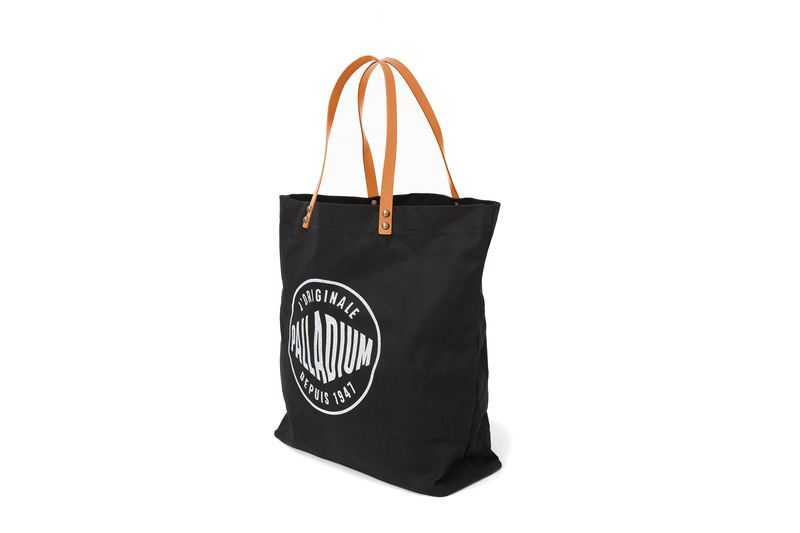 Palladium Round Logo Tote Men's Bags Black | 048237-FYJ