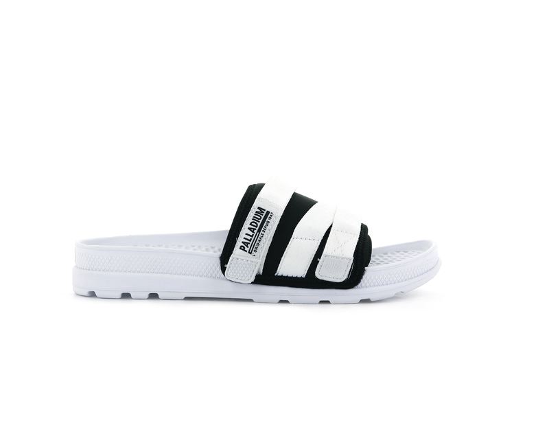 Palladium Solea Kids\' Slides White/Black | 975380-IVT