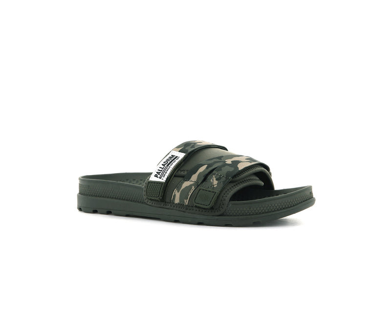 Palladium Solea Women's Slides Olive Night/Camo | 394025-QKE