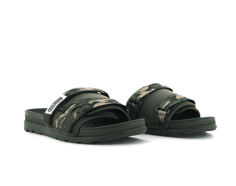 Palladium Solea Women's Slides Olive Night/Camo | 394025-QKE