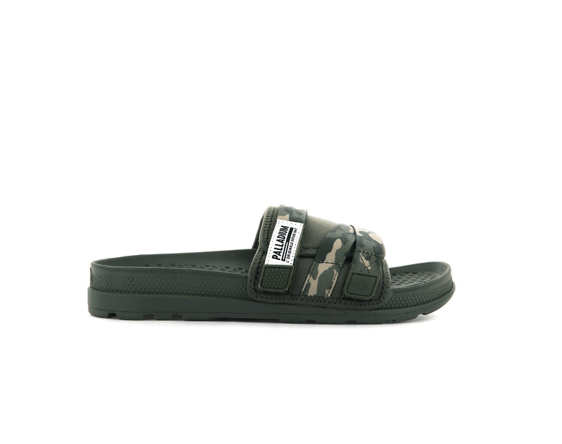 Palladium Solea Women\'s Slides Olive Night/Camo | 394025-QKE