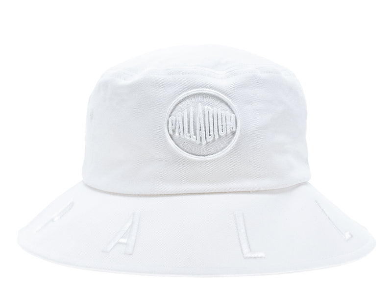 Palladium Logo Bucket Women's Hats White | 283610-BAX