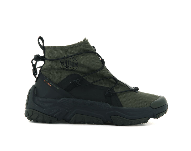 Palladium Off-Grid Hi Zip Waterproof + Women's Low Tops Olive Night | 628754-WXN