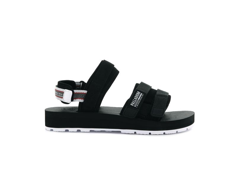 Palladium Outdoorsy Kids' Sandals Black/Marshmallow | 164952-OGF