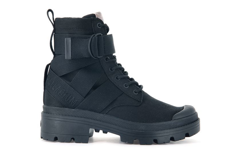 Palladium Pallabase Tact S Tx Women's Boots Black/Black | 219508-RBG