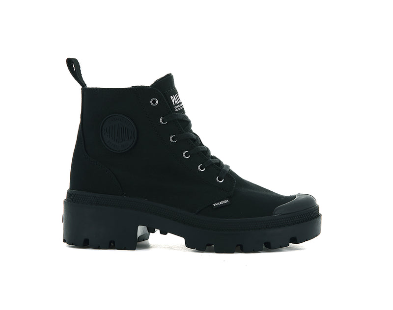 Palladium Pallabase Twill Women's Boots Black/Black | 710583-VRY