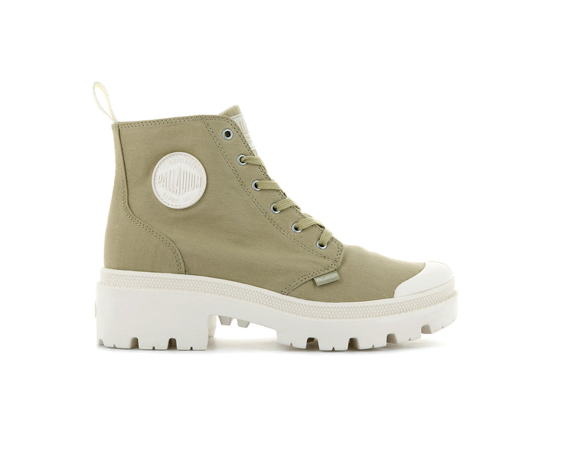 Palladium Pallabase Twill Women's High Tops Taupe | 420738-WMV