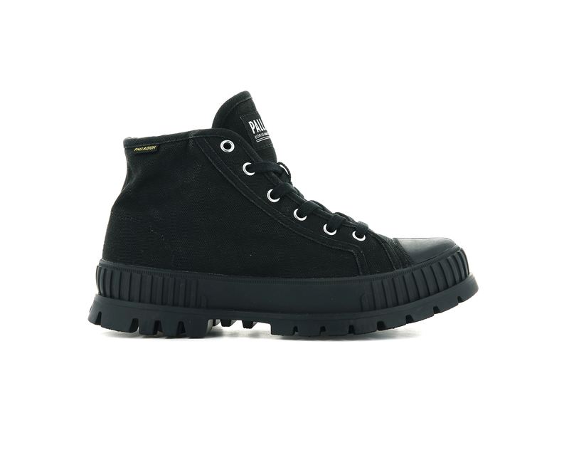 Palladium Pallashock Mid Og Men's High Tops Black/Black | 148592-JFT