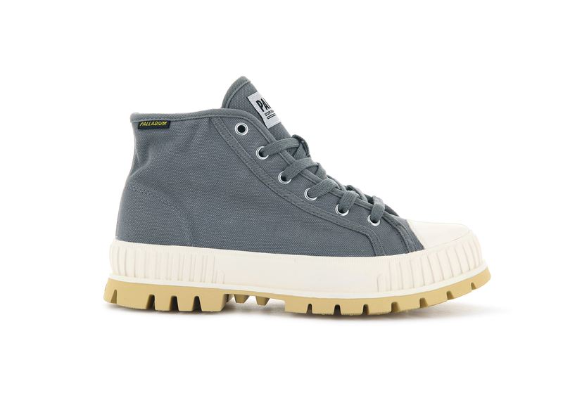 Palladium Pallashock Mid Og Women's High Tops Granite Gray | 392870-JMS