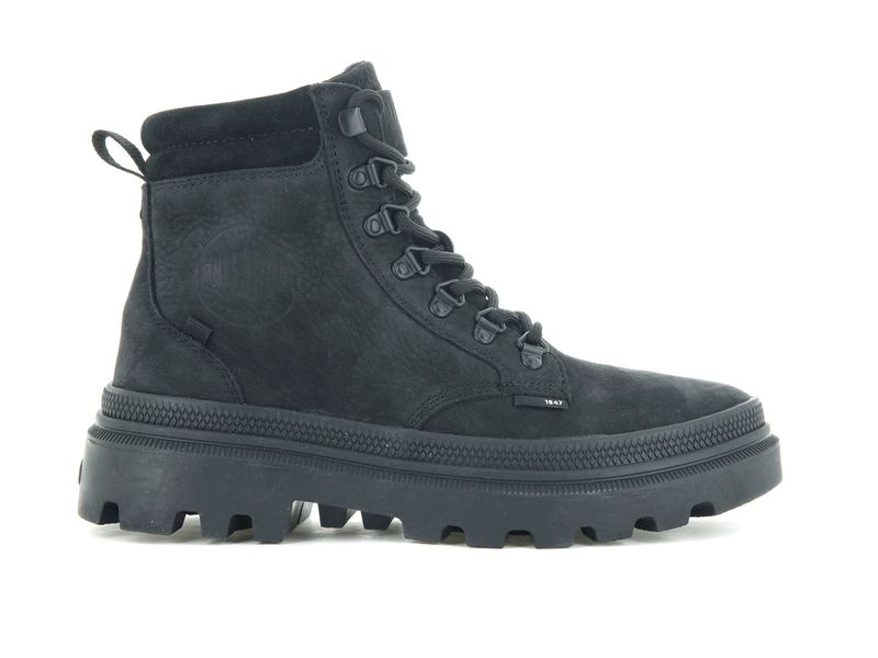 Palladium Pallatrooper Hiker Nubuck Women's High Tops Black/Black | 047689-FDN